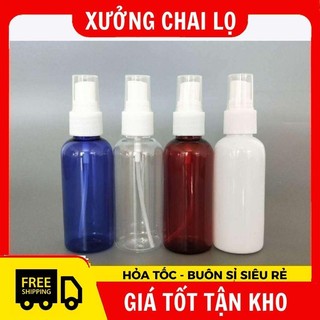 Chai Xịt Phun Sương  Nhựa Pet 30ml/50ml/100ml Trong Suốt Chai Chiết Mỹ Phẩm