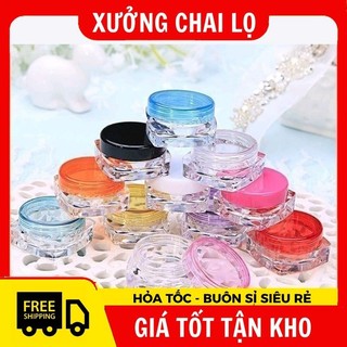 [Combo 100c] Hủ Hộp Đựng Kem , Hũ Nhựa 3g Vuông Đựng Kem, Phụ Kiện Du Lịch ,