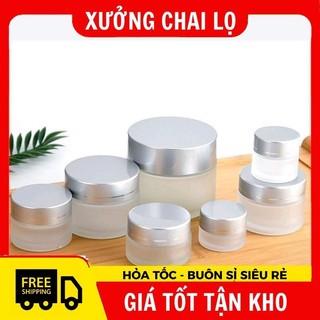 Hủ Hộp Đựng Kem Thủy Tinh Mờ Nắp Bạc 5g/10g/15g/20g/30g, Phụ Kiện Du Lịch ,