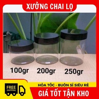 Hủ Hộp Đựng Kem , Vỏ Nhựa Pet 100g Đựng Mỹ Phẩm, Thực Phẩm, Đồ Khô, Ngũ Cốc ,