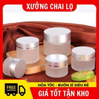 Hủ Hộp Đựng Kem Thủy Tinh Mờ Nắp Bạc 30g/50g , , Phụ Kiện Du Lịch ,