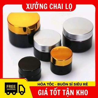Hủ Hộp Đựng Kem Thủy Tinh Nâu 5g,10g, Phụ Kiện Du Lịch ,