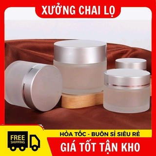 Hủ Hộp Đựng Kem Thủy Tinh Mờ Nắp Bạc 5g,10g Đựng Kem Face, Phụ Kiện Du Lịch .