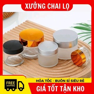 Hủ Hộp Đựng Kem Thủy Tinh Mờ Nắp Bạc 5g,10g,15g,20g, 30g, Phụ Kiện Du Lịch ,