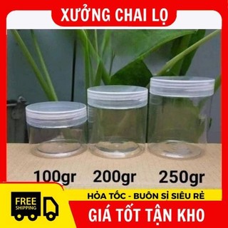 Hủ Hộp Đựng Kem  , Nhựa Pet 200g Đựng Mỹ Phẩm, Thực Phẩm, Đồ Khô, Ngũ Cốc ,