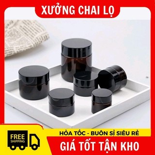 Hủ đựng kem , đựng kem face thủy tinh nâu 5g/10g/15g/20g/30g/50g/100g ,