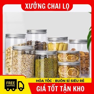 Hủ Đựng Kem Nhựa Pet Trong Nắp Nhôm 50g 100g 200g 250g Đựng Mỹ Phẩm, Đồ Khô, Ngũ Cốc ,