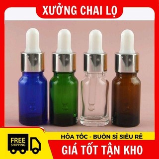 Chai Lọ Chiết Serum [5ml,10ml] Đựng Tinh Dầu Bóp Giọt Khoen Vàng, Bạc, Đen , Top Sỉ