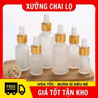 Chai Lọ Chiết Serum Thủy Tinh Phun Mờ Cao Cấp Nắp Bóp Nhỏ Giọt 20ml,30ml Dùng Chiết Mỹ Phẩm, ,