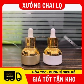 Chai lọ đựng tinh dầu 20ml bầu xi vàng, bạc chiết serum