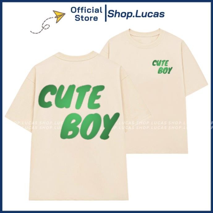 Áo Thun CUTE BOY Áo Cặp Với Người Yêu Unisex Nam Nữ In Chữ Sau Lưng UT