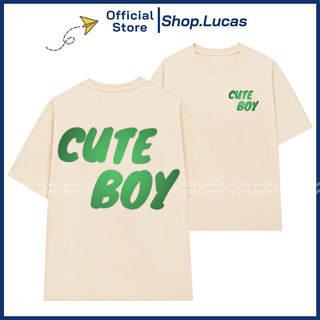 Áo Thun CUTE BOY Áo Cặp Với Người Yêu Unisex Nam Nữ In Chữ Sau Lưng HT XMCH