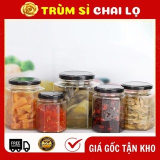 [TRÙM SỈ] Hủ Thủy Tinh Lục Giác 50ml 100ml 180ml 280ml 380ml 500ml / Hũ Đựng Gia Vị, Bánh Mứt, Chưng Yến
