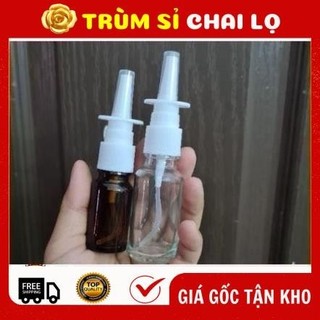 Chai lọ xịt mũi thẳng thủy tinh 5ml,10ml,15ml, 20ml,30ml,50ml đựng dung dịch xịt mũi, xoang, họng