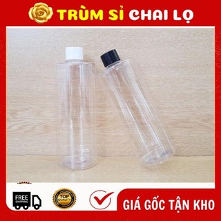 Chai lọ chiết mĩ phẩm ✵ chai lọ nhựa pet 500ml, 1 lít dày cao nắp vặn đen đựng trà sữa, mật ong, nước ép