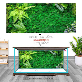 Tranh 3D Koifish - Tranh 3D dán bể cá - Tranh nền xanh - Keo sẵn mặt trước