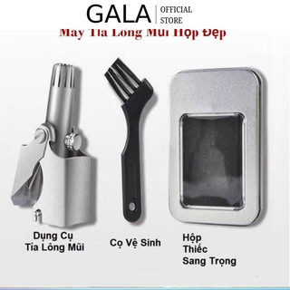 Máy cắt tỉa lông mũi bằng thép không gỉ lưỡi sắc bén hộp cao cấp dụng cụ cắt tỉa lông mũi kèm cọ vệ sinh GALA
