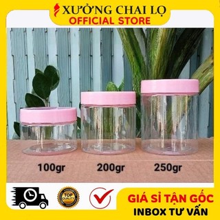 Hủ Hộp Đựng Kem ❣️BUÔN SỈ RẺ❣️ Hủ Hộp Nhựa Pet 100g 200g 250g Đựng Mỹ Phẩm, Ngũ Cốc, Cám Gạo, Hoa Khô