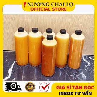 [BUÔN SỈ RẺ] [500ml, 1 Lít Dày] Chai Lọ Nhựa Nắp Vặn Đen Đựng Mỹ Phẩm, Trà Sữa, Nước Ép Trái Cây