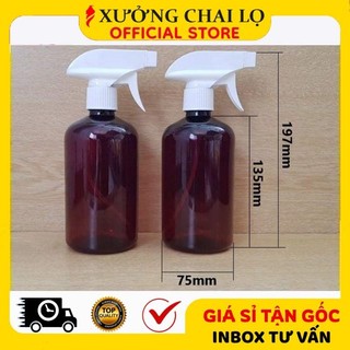 Chai Vòi Xịt Kính ❣️BUÔN SỈ RẺ❣️ Chai Nhựa Pet Vòi Xịt Kính Rỗng 500ml Ka Lùn Chiết Mỹ Phẩm