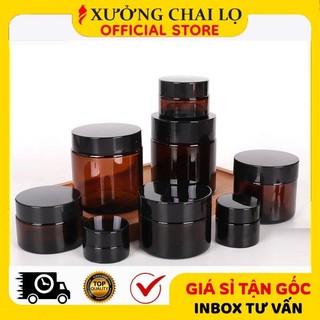 Hũ Hộp Chiết Mỹ Phẩm ❣️BUÔN SỈ RẺ❣️ Hũ Hộp Chiết Mỹ Phẩm Thủy Tinh Nâu [5g-100g] Đựng Kem , Phụ Kiện Du Lịch