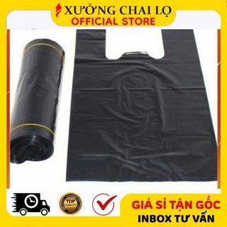[BUÔN SỈ RẺ] [1kg] Túi Nilong Đen Hai Quai Đen, Bọc Xốp, Đóng Hàng, Đựng Rác