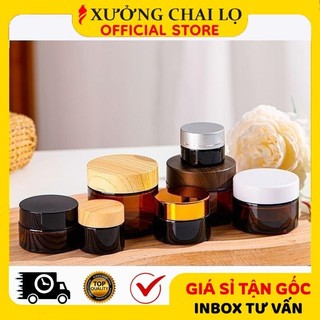 Hũ Chiết Mỹ Phẩm ❣️BUÔN SỈ RẺ❣️ Hũ Chiết Mỹ Phẩm Thủy Tinh Nâu 5g,10g,15g,20g,30g,50g,100g Đựng Kem , Phụ Kiện Du Lịch