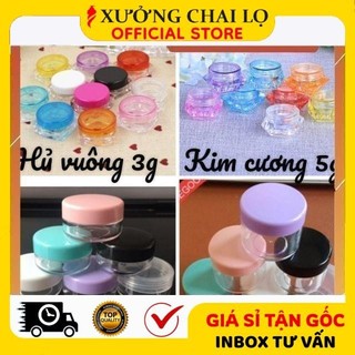 [Combo 100sp] Hũ Hộp Nhựa Đựng Kem 3g,5g,10g Chiết Mỹ Phẩm, Phụ Kiện Du Lịch