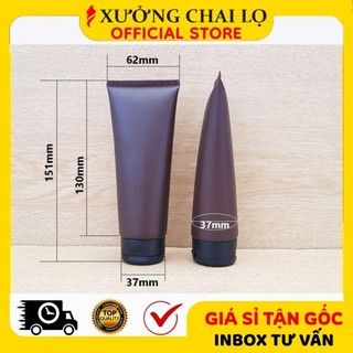 Tuýp Chiết Mỹ Phẩm ❣️BUÔN SỈ RẺ❣️ Tuýp Nhựa Nâu 100ml Nắp Lật Chiết Mỹ Phẩm, Đựng Gel, Sữa Rửa Mặt