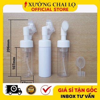 Chai Lọ Xịt Tạo Bọt Mát Xa ❣️BUÔN SỈ RẺ❣️ Chai Lọ Tạo Bọt Đầu Cọ Mát Xa Silicon 100ml,150ml,200ml Đựng Sữa Rửa Mặt