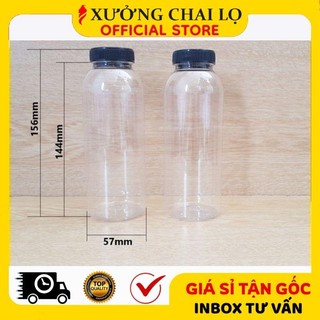 [BUÔN SỈ RẺ] Chai Lọ Nhựa Tròn 330ml Cổ Rộng Đựng Trà Sữa, Nước Trái Cây