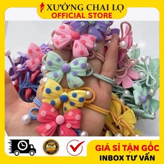 [Combo 5sp] Dây Chun Buộc Tóc Nơ Ngọc, Thun Cột Tóc, Phụ Kiện Tóc Xinh