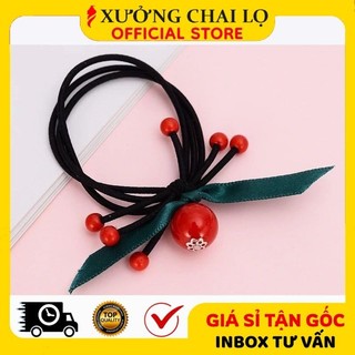 [Combo 5sp] Dây Chun Buộc Tóc Lựu Đỏ, Thun Cột Tóc, Phụ Kiện Tóc Xinh