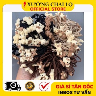 [Combo 5sp] Dây Chun Buộc Tóc, Thun Cột Tóc Hình Gấu, Phụ Kiện Tóc Xinh