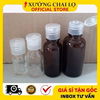Chai Thuỷ Tinh Nắp Bật ❣️BUÔN SỈ RẺ❣️ [5ml,10ml,15ml,20ml,30ml] Chai Nắp Bật Thủy Tinh Chiết Mỹ Phẩm, Phụ Kiện Du Lịch