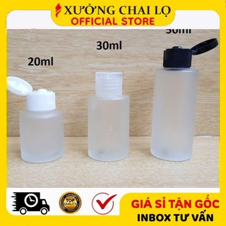 Chai thuỷ tinh mờ nắp bật ❣️buôn sỉ rẻ❣️ chai thủy tinh mờ vai ngang nắp bật 20ml,30ml,50ml chiết mỹ phẩm