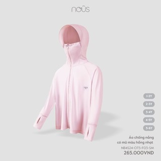 NOUS - Áo chống nắng có mũ màu hồng nhạt - 1Y 2Y 3Y 4Y 5Y - SS24.T7B-ZN432