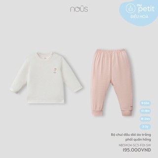NOUS - Bộ chui đầu dài áo trắng phối quần hồng - 9M 12M 18M 2Y - SS24.T7B-ZN443