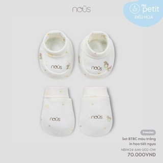 NOUS - Set BTBC màu trắng in họa tiết ngựa - FS - SS24.T7B-ZN436