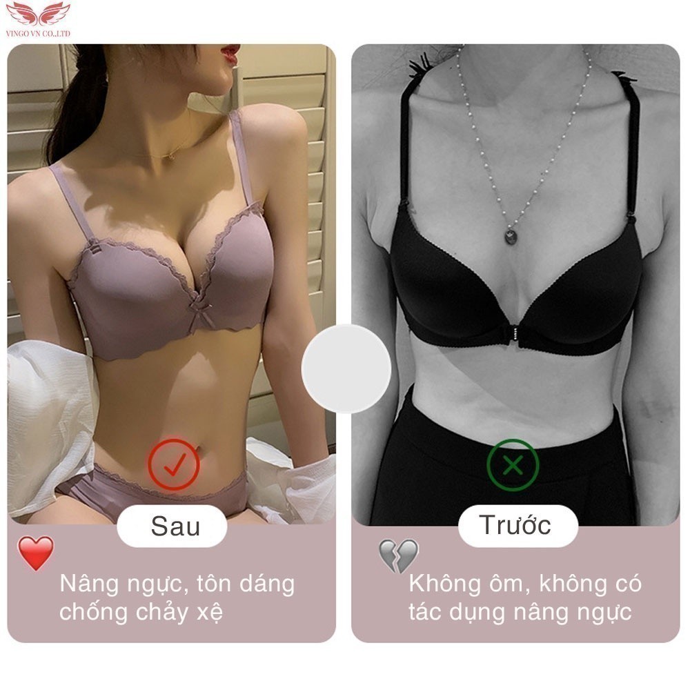 Set đồ lót nữ VINGO áo ngực không gọng mút dày nâng ngực quần lót cotton kháng khuẩn S316 VNGO | BigBuy360 - bigbuy360.vn