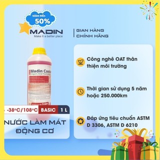 Dung dịch làm mát động cơ madin coolant basic 50% mono ethylen glycol 1l