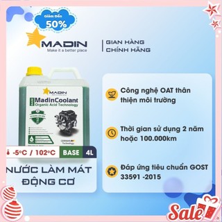 Dung dịch làm mát động cơ Madin Coolant Base 20% Mono Ethylen Glycol 4L