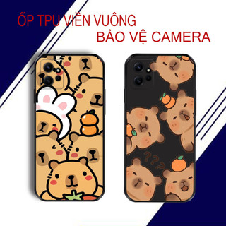 Ốp lưng redmi note 12 , note 12 pro 5g , note 12r , note 12s turbo , note 12t pro capybara cute tpu cạnh vuông