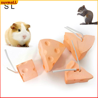 Đá mài răng bằng canxi hình miếng phô mai đồ chơi cho thú cưng chuột hamster