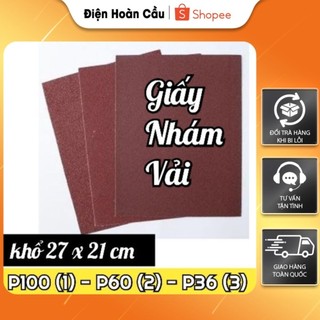 Giấy nhám vải tờ P36, P60, P100, vải nhám, giấy ráp dùng để chà nhám, mài và đánh bóng bề mặt