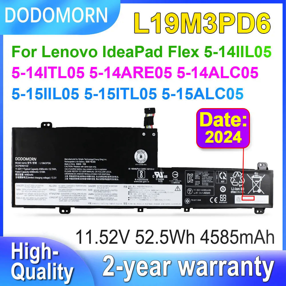 Pin dodomorn l19m3pd6 cho Lenovo IdeaPad Flex 5-15iil05 15alc05 14are05 14iil05 14itl05 14alc05 l19l