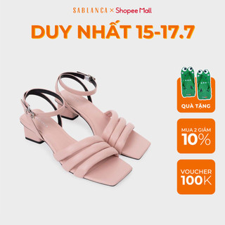 Giày cao gót 5cm gót trụ mũi vuông quai ngang emma sandals sablanca sn0164