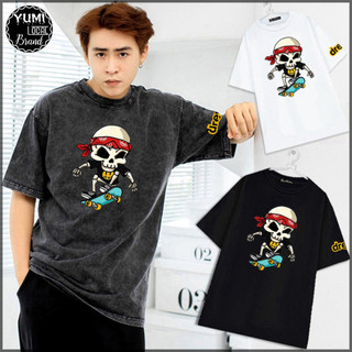 Áo Thun Tay Lỡ DREW SKULL Local Brand Cotton 100% form rộng Unisex (YM2815L - Full Box)