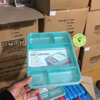 Hộp đựng cơm 5 ngăn có nắp nhựa Việt Nhật khay đựng cơm văn phòng, hộp cơm chia ngăn zalo 0328731994