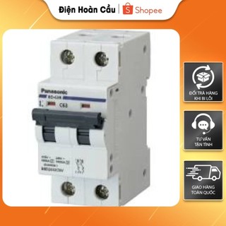 Cầu dao tự động mcb panasonic 2 pha 20a - 63a, aptomat bảo vệ quá tải, ngắn mạch